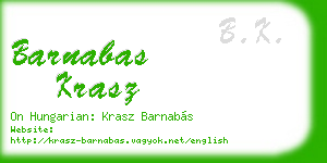 barnabas krasz business card